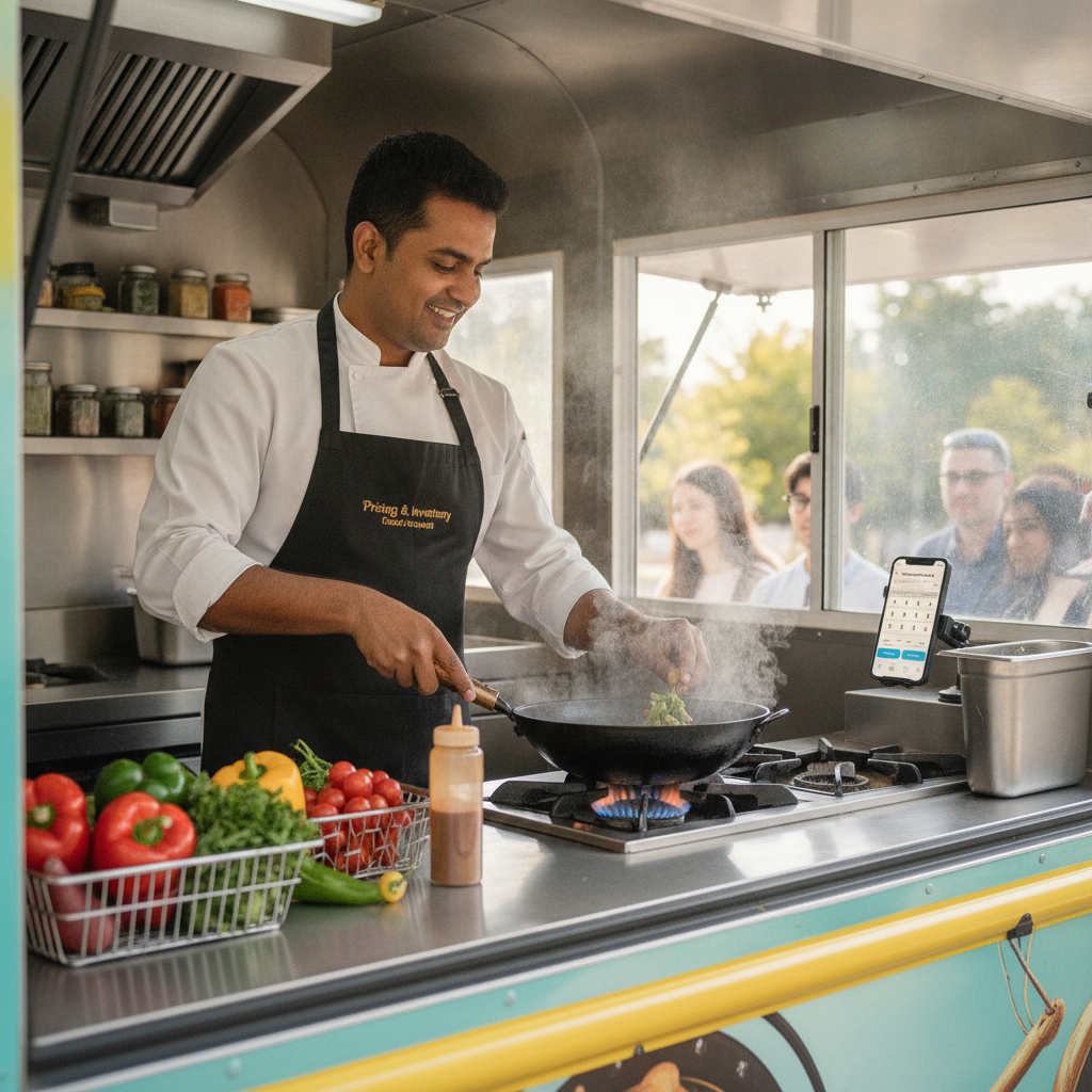 Food truck owner using CaterCalc Pro
